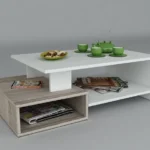Mesa de Centro Perla - Marrón y Blanco
