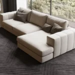 Sofa Seccional Monark 3 Cuerpos Derecha + Puff - Ivory