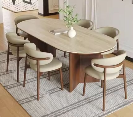 Juego de Comedor Sodertalje - Beige y Marrón