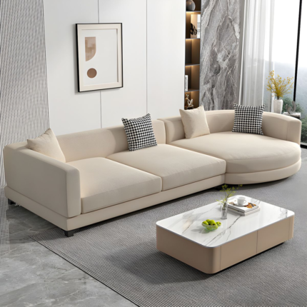 Sofá Tubular Marjorie Media Luna 3 cuerpos - Beige