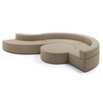 Sofá Modular Luke Curvo + Puff Circular - Beige