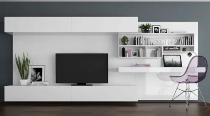 Centro de Entretenimiento Performance + Escritorio - Blanco