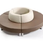 Sofá Gorut Curvo Circular Modular - Marrón y Beige