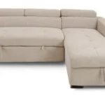 Sofá Seccional Cama Lucia + Baúl 3 Cuerpos Derecho - Beige
