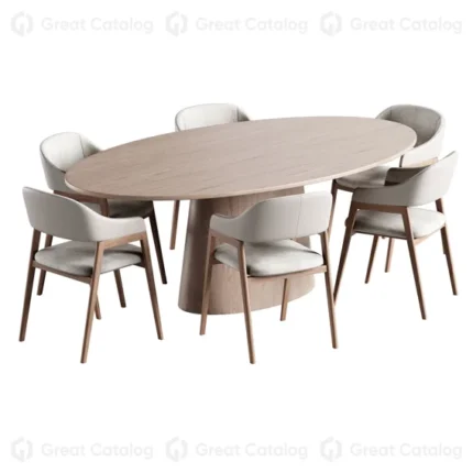 Juego de Comedor Varmland - Ivory y Marrón