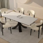 Juego de Comedor Galo 6 Sillas - Marrón y Beige