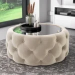 Puff Ivy Capitoné - Beige