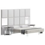 Cama Tapizada Camilla - King Plz - Blanco