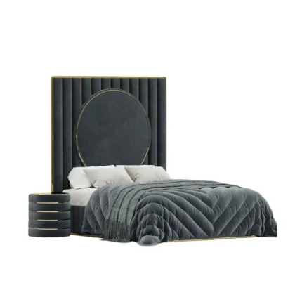 Cama Tapizada Livia - 2 Plz - Negro