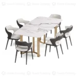 Juego de Comedor Vasterbotten - Marmol y Negro