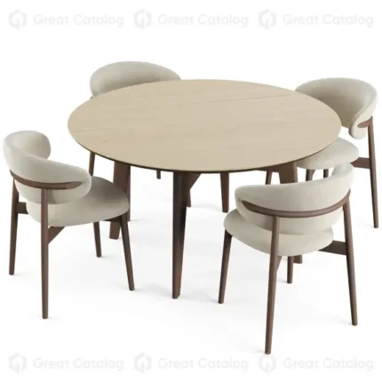 Juego de Comedor Koping - Marrón y Beige