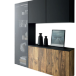 Vitrina Aurum Bar Moderna - Negro y Marrón