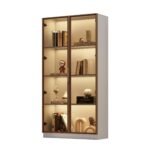 Vitrina Lux Moderna iluminada - Blanco y Marrón