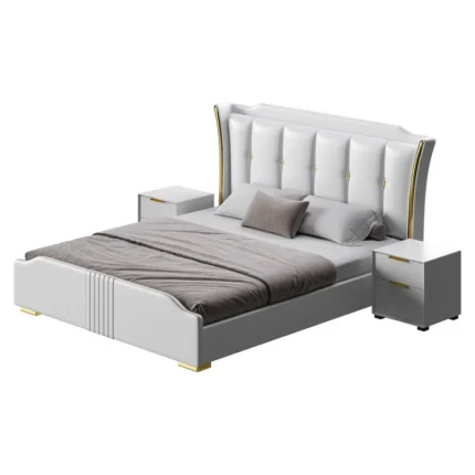 Cama Victoriana - King Plz - Gris claro
