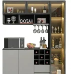Vitrina Brandy Moderna - Negro y Gris