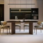 Juego de Comedor Horus 6 Sillas - Marrón y Beige