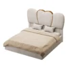 Cama Tapizada Homfa Corazón Queen - Beige