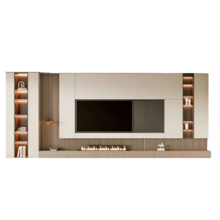 Centro de Entretenimiento Jana 65 pulg - Blanco - Marrón