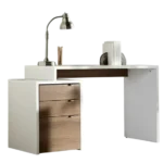 Escritorio Tanjiro Moderno - Marrón y Blanco