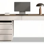 Escritorio Freecss Moderno - Marrón y Blanco