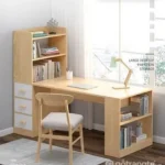 Escritorio Vash Estampida Moderno - Marrón y Blanco