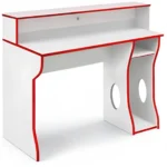 Escritorio Gamer Uzumaki Moderno - Blanco y Rojo