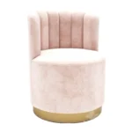 Puff Isabella Circular- Rosa - Dorado