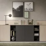 Aparador de Melamina Box - Nácar y Negro