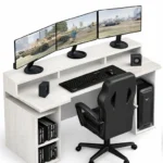 Escritorio Gamer Sanji Moderno - Roble Blanco