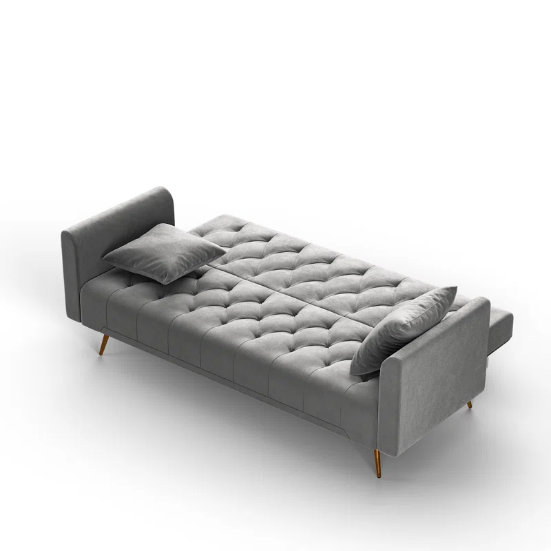 Rijk+Twin+71_+Sleeper+Futon+Sofa+Bed+Velvet+Convertiable+Sofa,+Gray+Velvet (1)