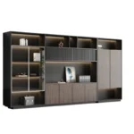 Vitrina Oslo Moderna iluminada - Marrón y Negro