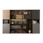 Vitrina Verona Moderna iluminada - Marrón y Negro