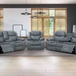 Sofá reclinable Darsen 3 + 2 + 1 - Gris