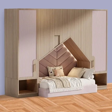 Camarote Infantil Florencia + Cabecera + Estante 1.5 plz